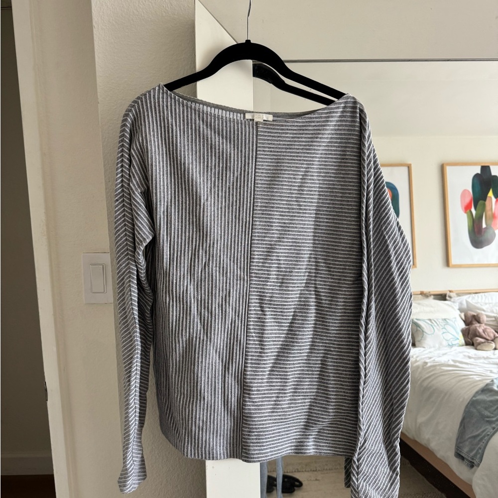 COS Gray Striped Top